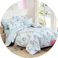 FADFAY Bed in a Bag Set 7-Pieces Shabby Floral Bedding Set Queen Size Premium 100% Cotton Hydrangea French Country Deep Pocket Sheets Zipper Duvet Cover Pillow Shams Set