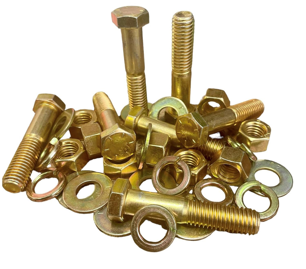 M&M Fasteners 2,510 Piece Grade 8 Coarse Thread Nut Bolt Hex Bolt & Washer Assortment Kit (Fasteners Only)