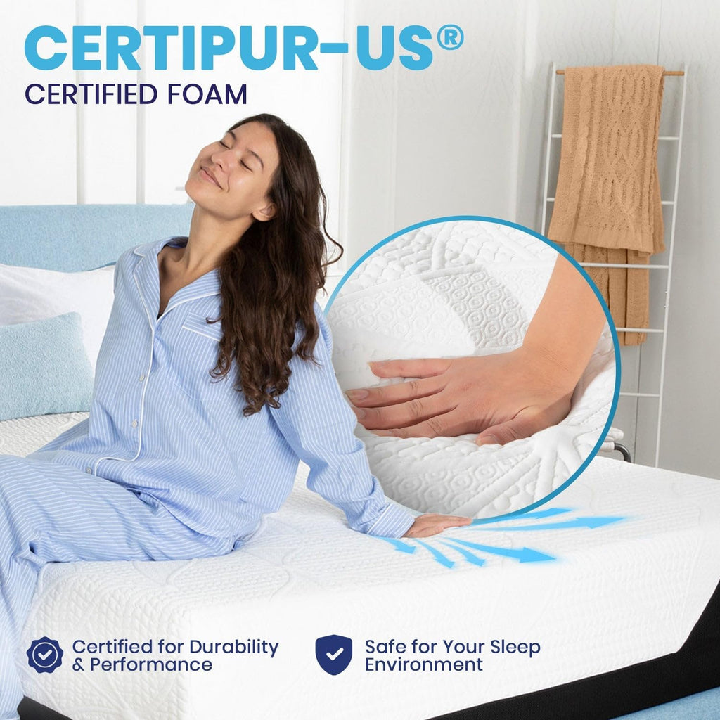 COOL GEL Chill Memory Foam 14-Inch Mattress with Pillow, CertiPUR-US Certified, Mattress in a Box, Full, White