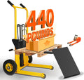 Foldable Hydraulic Material Lift Dolly, Pallet Stacker, 440lbs Capacity, Removable Steel Platform & Fork Arms, with Polyurethane Wheel, Winch Stacker (440 lbs. Conventional)