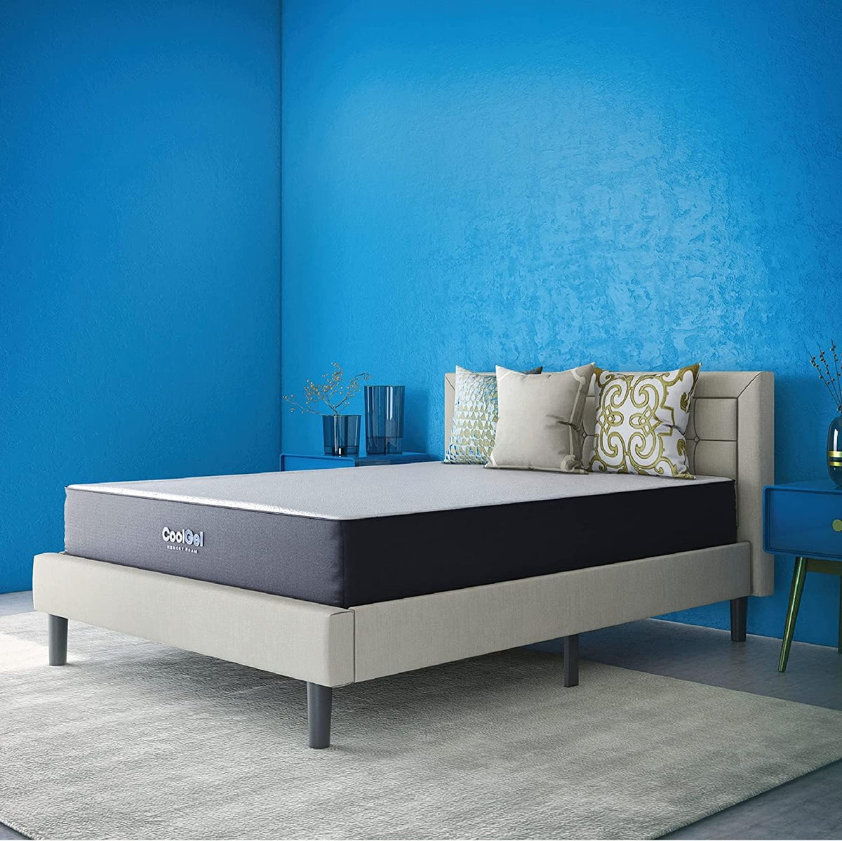 Classic Brands Cool Gel Chill Memory Foam 14-Inch Mattress with 2 BONUS Pillows |CertiPUR-US Certified |Bed-in-a-Box, Queen