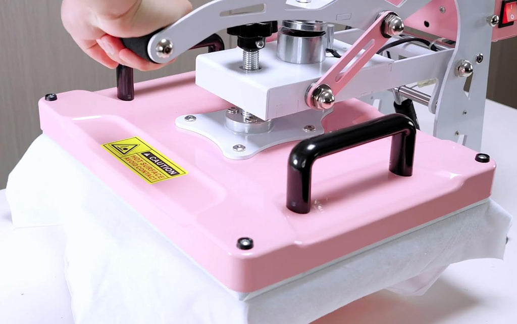 12' x 15' Semi-auto Heat Press Machine for T-Shirts, Auto Open & Slide-Out Base, Clamshell Style, Digital Sublimation Printer for Vinyl, DIY & Small Business (Pink, L12 * W15)