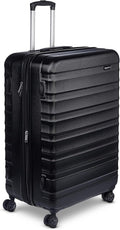 Amazon Basics 30' Hardside Large Checked Luggage, Hardshell Suitcase With Four Multi-directional Wheels, Expandable For Up to 15% More Space, Scratch-Resistant Shell, Black