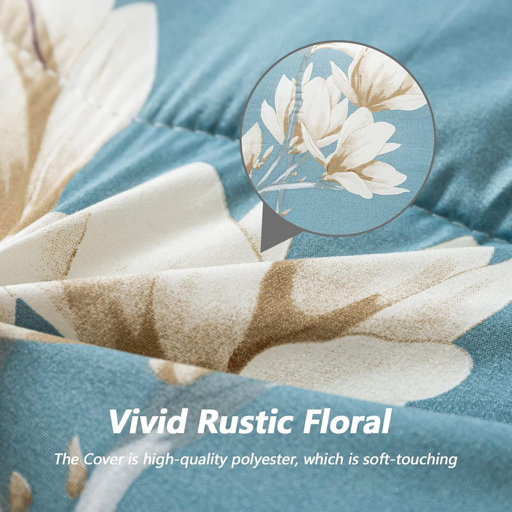 MAXYOYO Floral Printed Futon Mattress, Padded Japanese Floor Mattress Quilted Mattress Topper, Extra Thick Folding Sleeping Pad Breathable Floor Lounger Guest Couch for Camping, Queen Size
