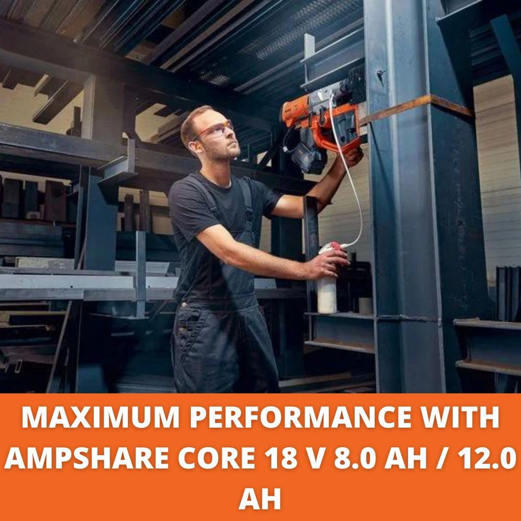 Fein 18V Cordless Universal Magnetic Base Drill with Brushless Motor and Permanent Magnet - 1-3/8' HSS Cutter Max. Diameter - AJMU 137 PMQW 18V AS Set 2 x 8 Ah - 71700563090