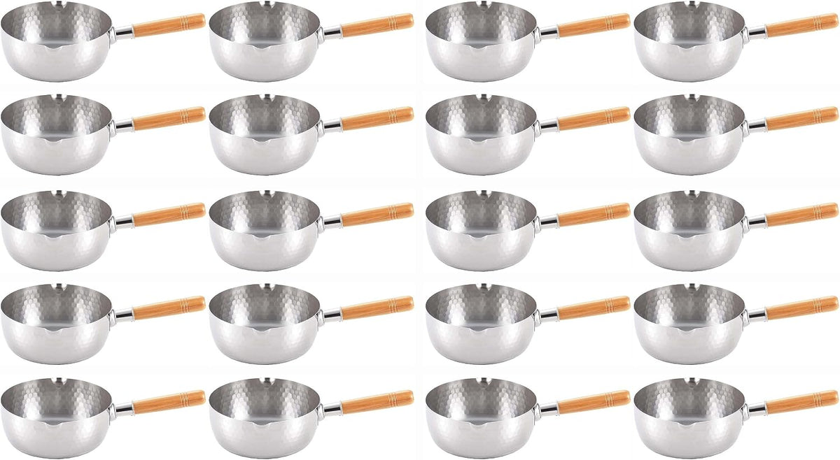 Japanese Stainless Steel Yukihira Saucepans 22cm Cooking Pot, 3 Quart, Made in Japan, 20-Pack