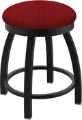 802 Misha 18' Swivel Vanity Stool with Black Wrinkle Finish and Graph Ruby Seat