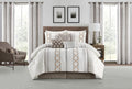 Grand Avenue Taupe Comforter Set King Size, 15 Piece Terry Embroidery All Season Room-in-A-Bag, Matching Curtains, Sheet Set, Pillows & Shams
