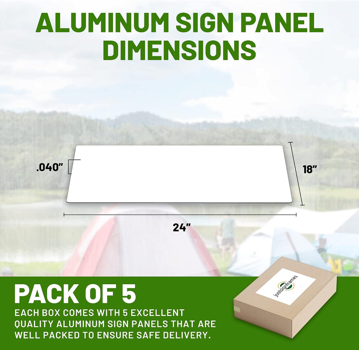 Blank Metal Sign (Pack of 5), Made of Aluminum Sheet Metal Plate to Create Custom Signs Outdoor Metal or Street Signs Customized For Your Own Personalized Banner, 18 x 24 x .040, White