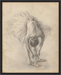 Amanti Art Framed Canvas Wall Art 28x23 Antique Ballerina Study I by Ethan Harper, Framed Wall Art Canvas, People Artwork, Modern Decor, Medium Poster Painting for Living Room, Bedroom, Bathroom,