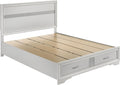 Coaster Home Furnishings Miranda Contemporary 4-Piece Bedroom Set Queen Size Storage Panel Bed Frame 50-inch Headboard White 205111Q-S4