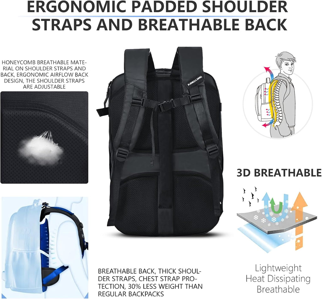 KINGSLONG Travel Carry Luggage Vacuum Backpack：60L Seal Compression Travel Expandable Vackpack Contains Pump (Portable Electric Air Pump Included)