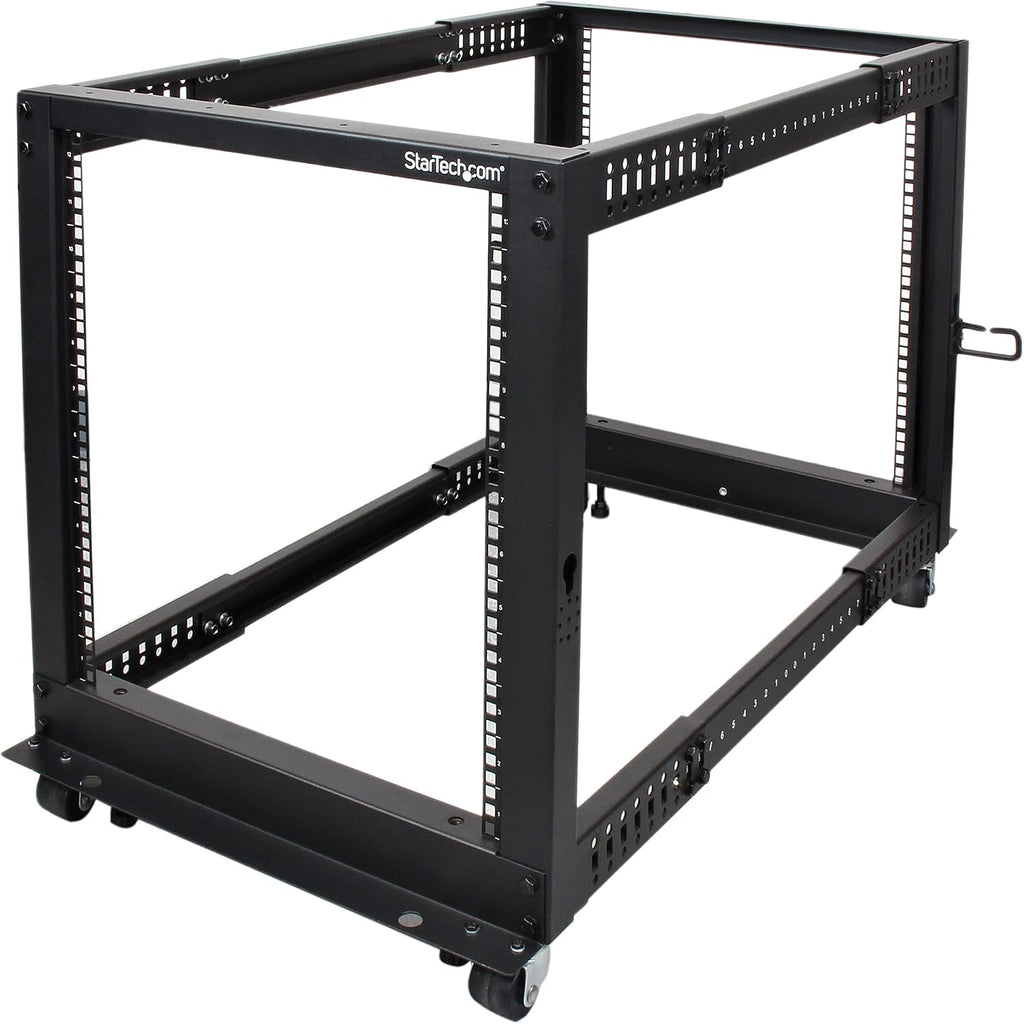 StarTech.com 12U 4-Post Mobile Server Rack and 1U 19' Universal Rack Mount Rails