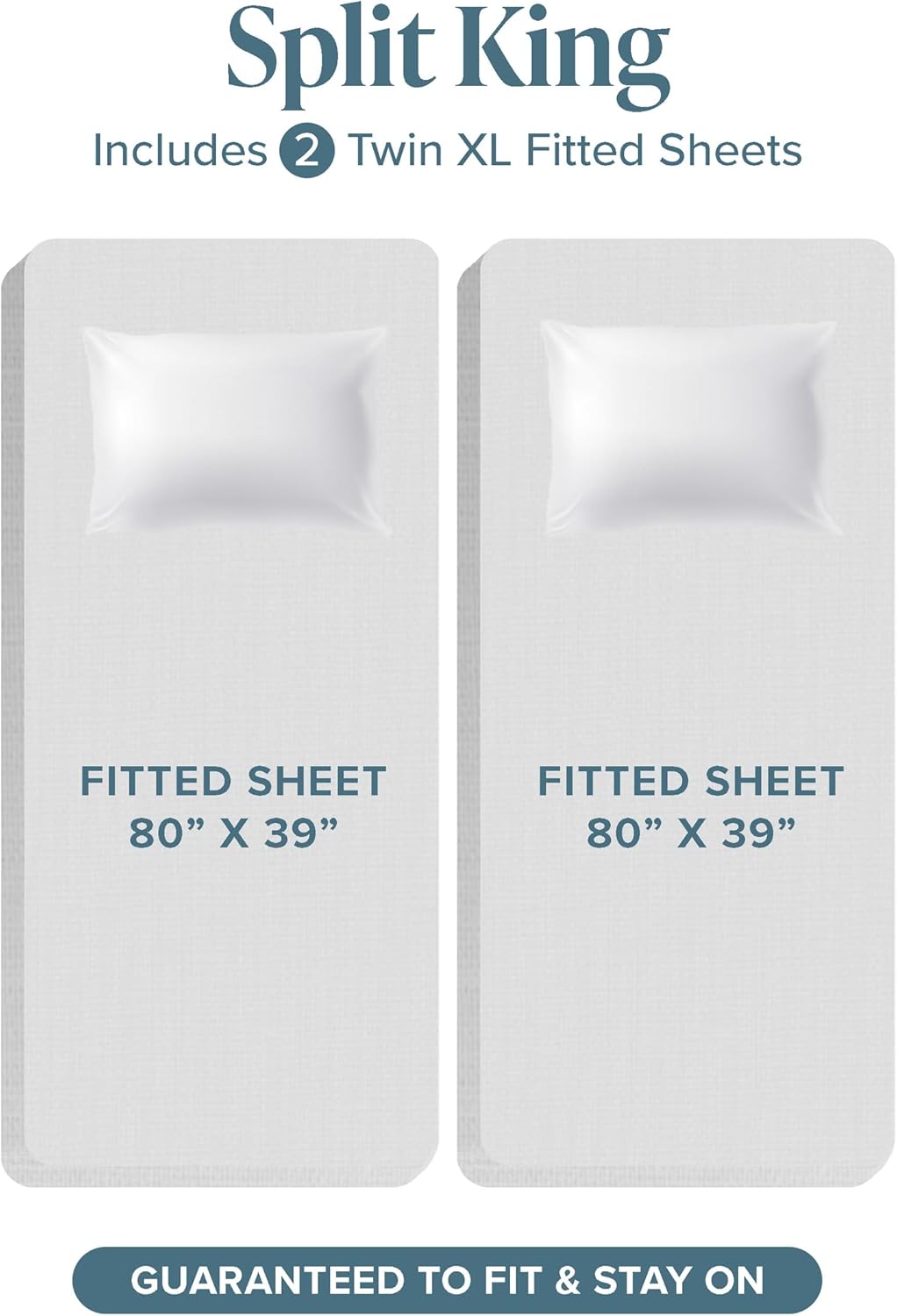 Bare Home Organic Cotton Flannel Sheet Set - Split King Size - 100% Cotton - Double Brushed for Extra Softness & Comfort - Warm, Cozy, and Durable - Breathable - Bed Sheets (Split King, White)