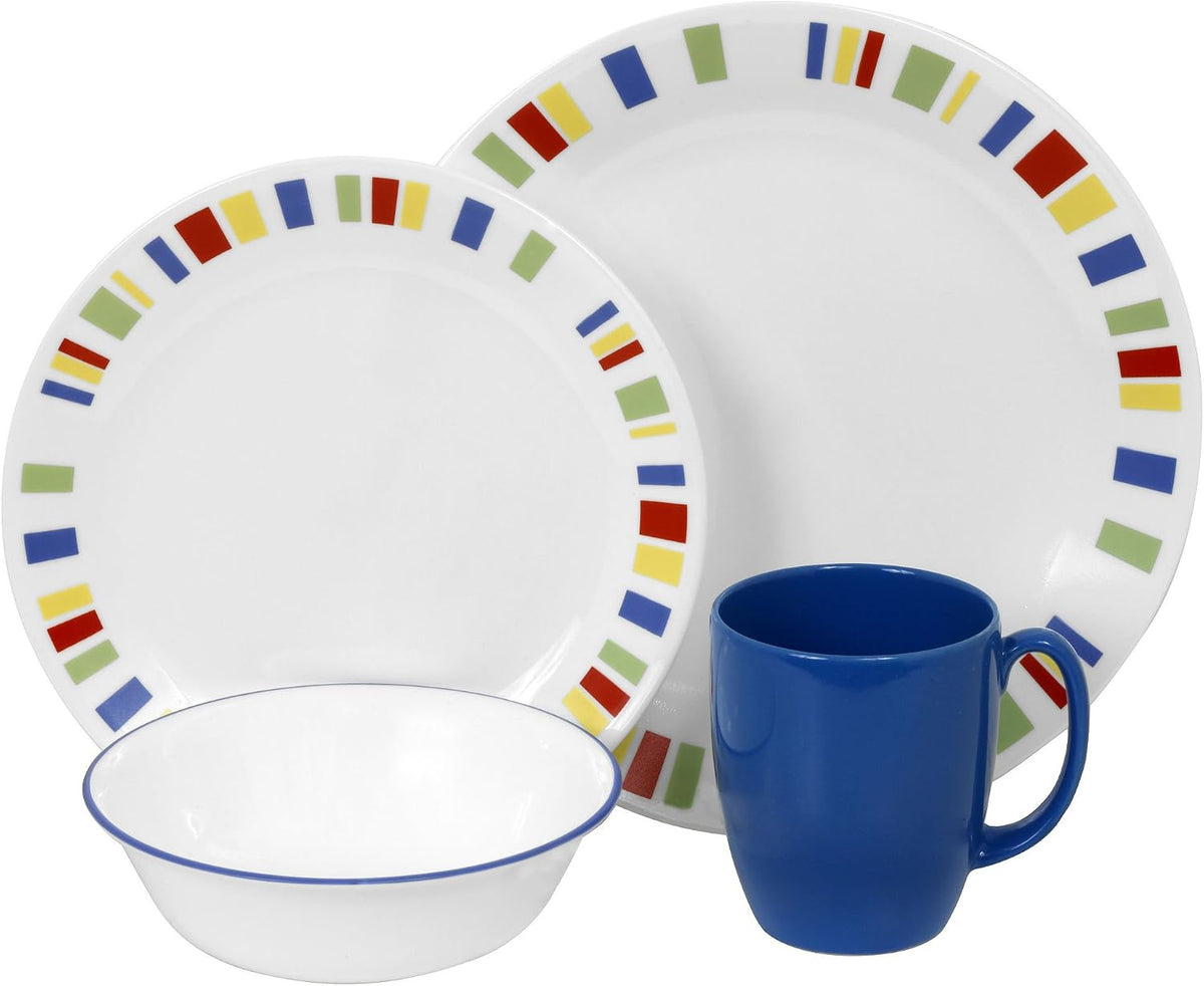 Corelle Livingware 16 piece Dinnerware Set, Service for 4, Memphis