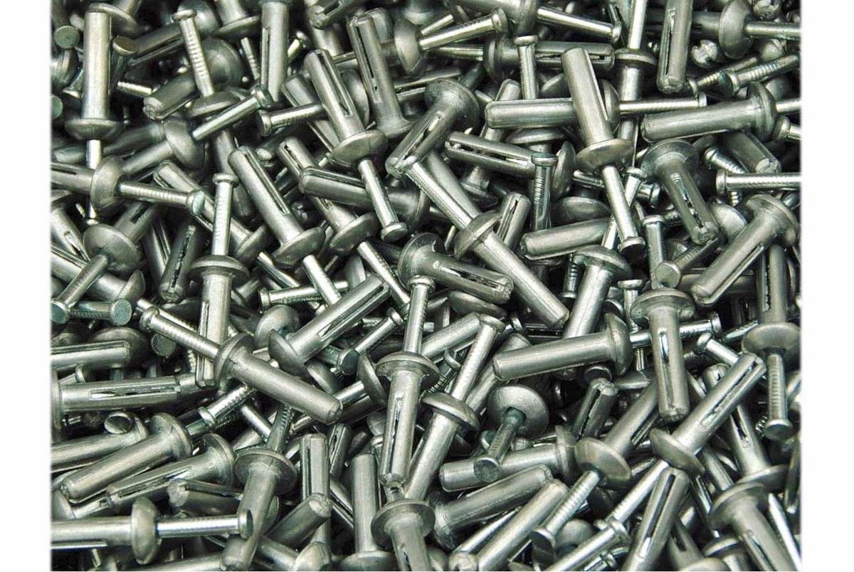 New Package of 250 (pcs) Mushroom Head 1/4' x 1 Hammer Drive Pin Anchors Nail-in Hammer-in Rivet Set #MO2726-P Warranity by Pr-Mch