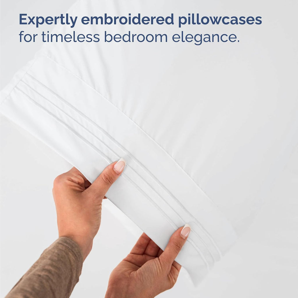Bulk Case Pack of 10 Sheet Sets - (10) Complete Sheet Sets - Bulk Split King Bedding - Wholesale Case Pack for Hotels & Airbnbs - Deep Pocket & Wrinkle Free - Cooling & Breathable - Split King, White