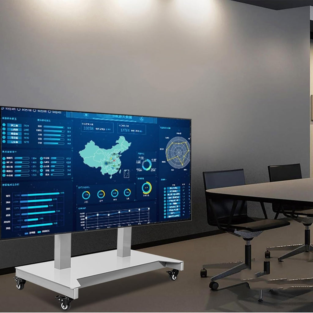 Motorized TV Mount - Mobile TV Cart On Wheels - Mobile TV Stand Cart with Height Adjustable, 4 Step Height Memory Function, Motorized TV Lift Fits 52-100 Inch Screen(B)