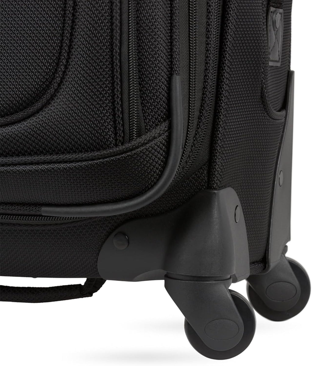 SWISSGEAR Sion Softside Expandable Spinner Luggage Durable Lightweight Travel Suitcase, Black, Checked-Large