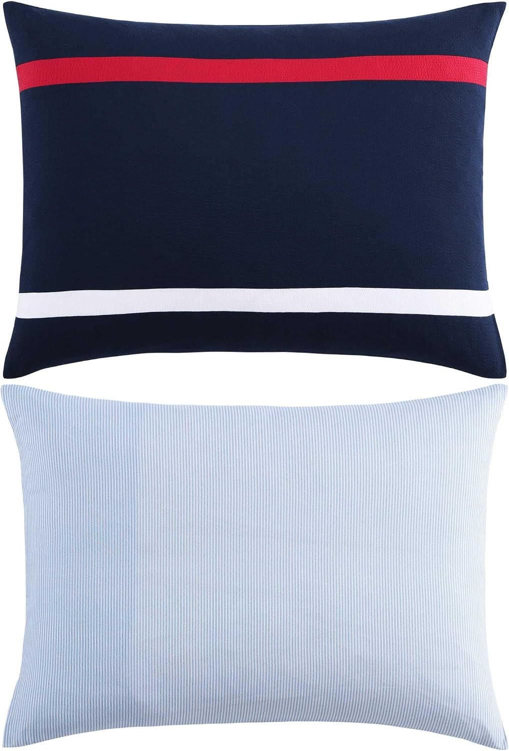 Tommy Hilfiger - Queen Comforter Set, Ultra-Soft & Reversible Bedding with Matching Shams, Medium Weight, Americana Decor, College Dorm Room Essentials (Iconic Anniversary Blue)