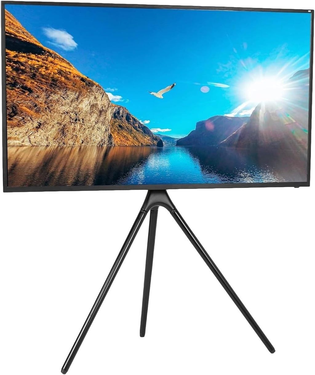 Universal TV Stand TV Stand for Bedroom Artistic Easel 45 to 65 Inch LED LCD Screen, Studio TV Display Stand, Adjustable TV Mount with Swivel and Tripod Base Universal Television Stands
