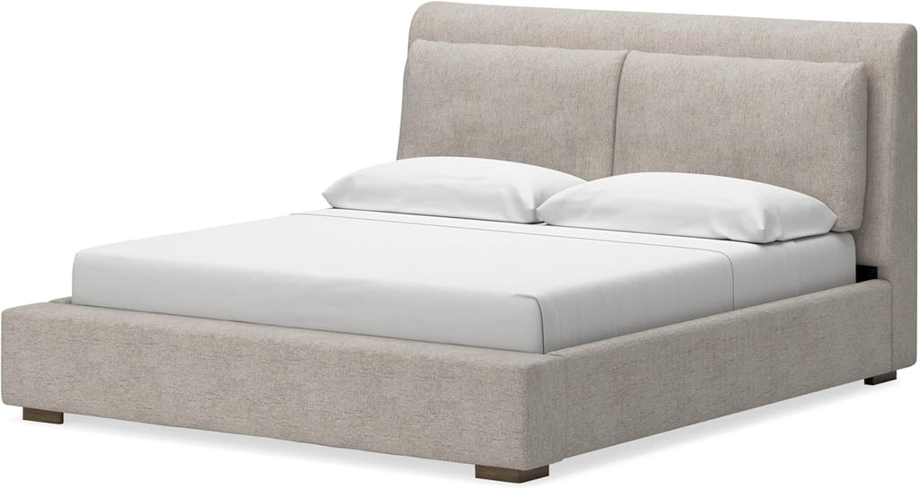 Signature Design by Ashley Cabalynn Casual Queen Upholstered Bed, Foundation or Box Spring Needed, Beige