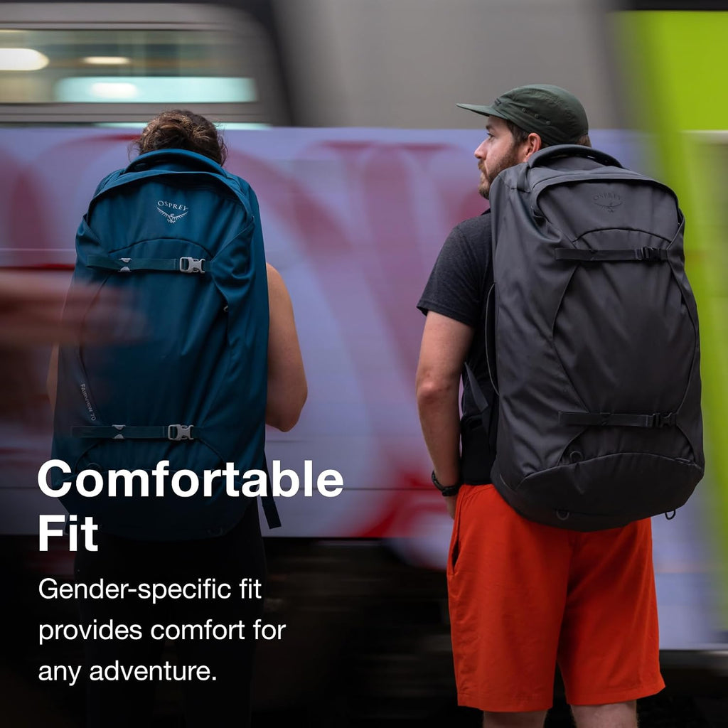 Osprey Farpoint 55L Men's Travel Backpack, Tunnel Vision Grey