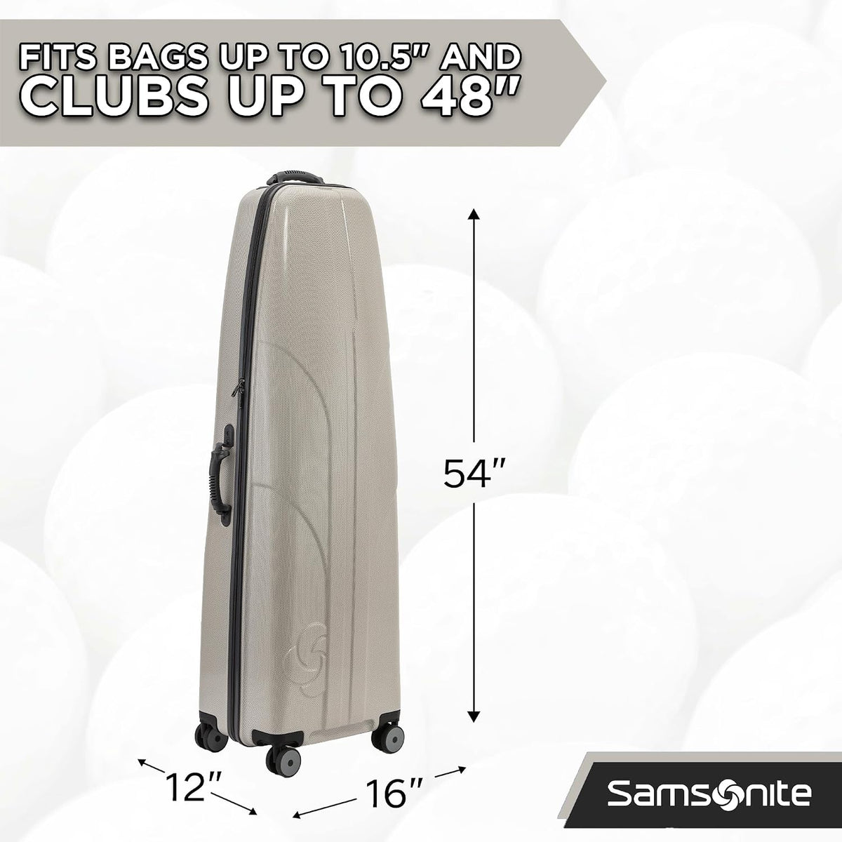 Samsonite Tour Deluxe Golf Hard Case Golf Travel Bag, Lightweight & Durable ABS Shell, 360 Degree Multi-Directional Wheels
