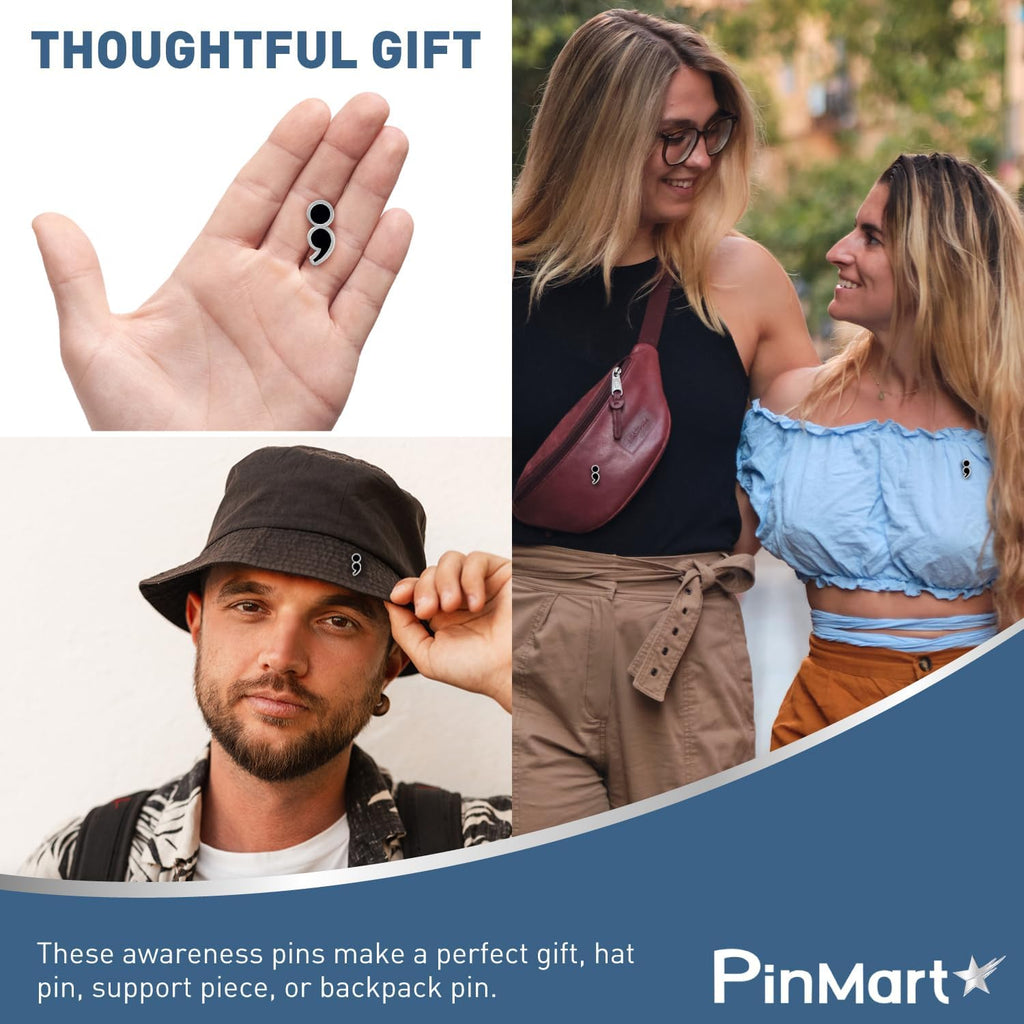 PinMart's Suicide Prevention And Mental Health Awareness Enamel Lapel Pin - Enamel Pin Set and Lapel Pins Bulk for Backpacks, Bags, Hats, or Lanyards Pins
