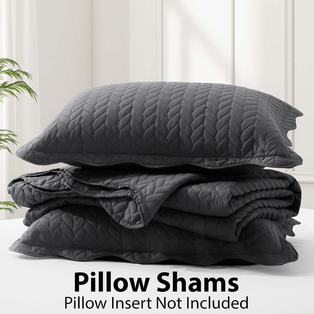 IR Imperial Rooms 8 Pack Quilt King Size Bedding (106' x 96') - Bulk Wholesale for Hotels, Guest Bedroom & Airbnbs - Lightweight Microfiber Reversible Embossed Quilts Bedspread (Charcoal)