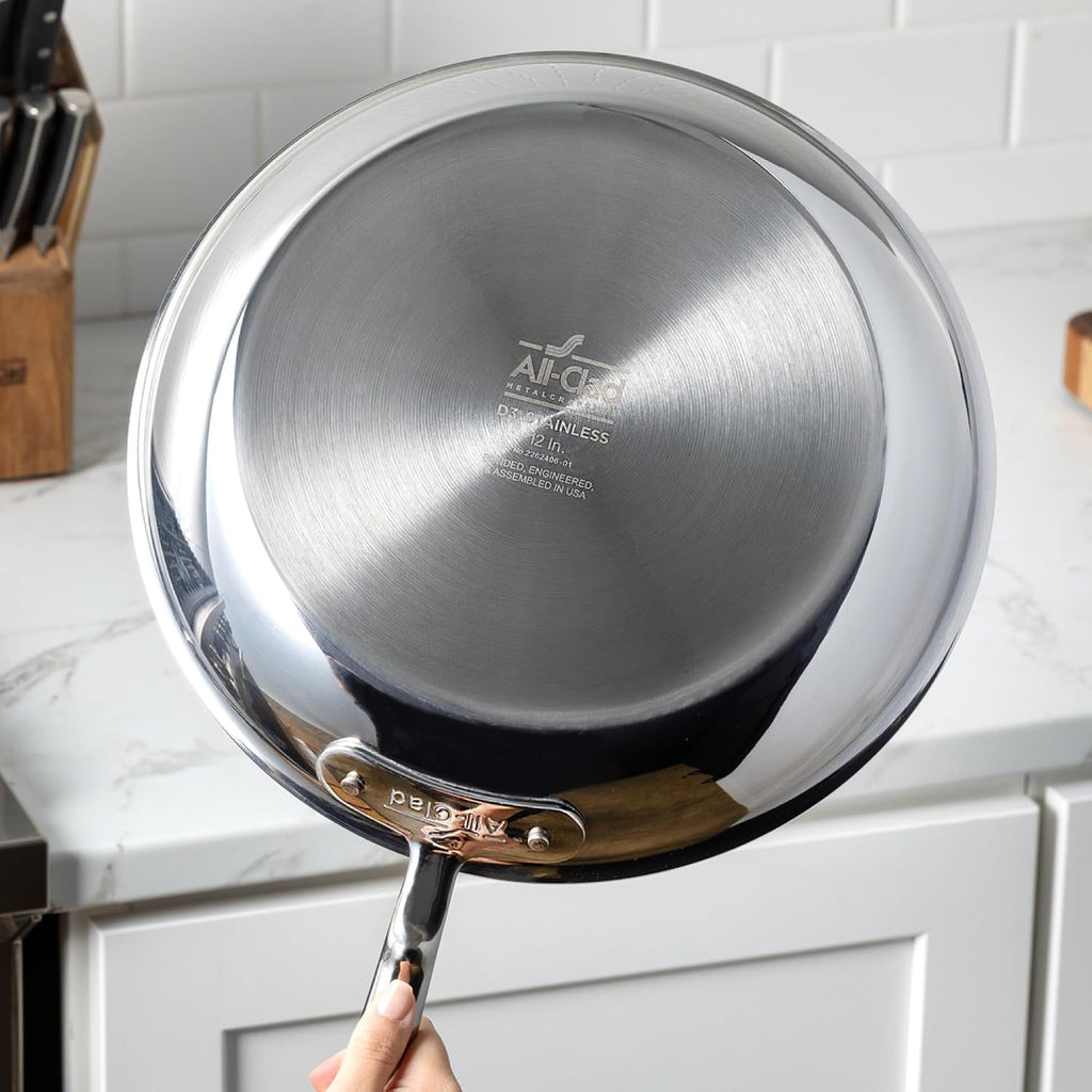 All-Clad D3® Stainless Steel 8 and 10 inch Frying Pans Set - Made in the USA- The Original Bonded Professional Cookware- Oven Safe & Induction Compatible