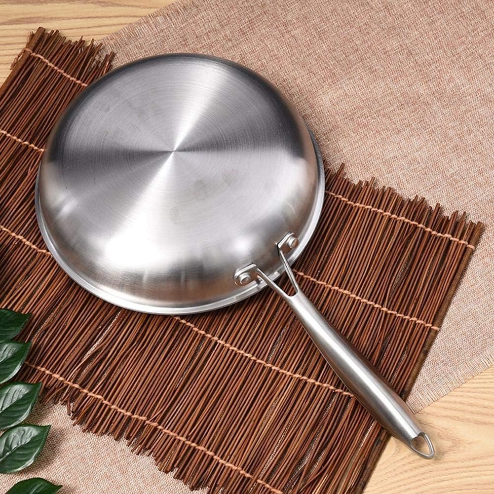 304 Stainless Steel Frying Pan 3-layer Non-stick Egg Steak Frying Pan Universal Induction Cooker Kitchen Tools(