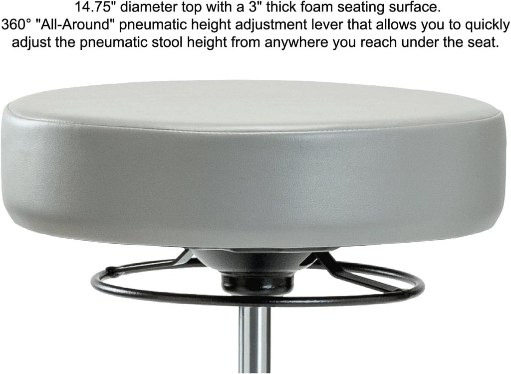 Perch Life Height Adjustable Stool | Medium Bench Height 20.5-28' | Burgundy Fabric