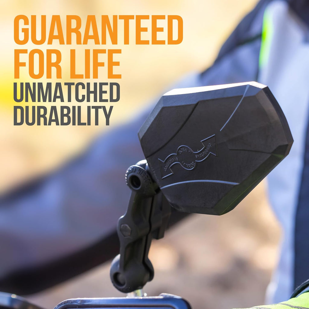 Doubletake Adventure 6' Mirror Kit 2.0, Universal Fit Folding Motorcycle Mirrors, Guaranteed for Life.