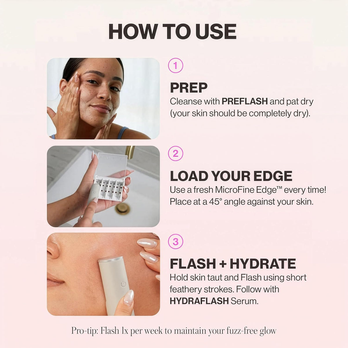 DERMAFLASH LUXE+ Sonic Dermaplaning Tool for Face Peach Fuzz Removal, Anti-Aging and Exfoliation
