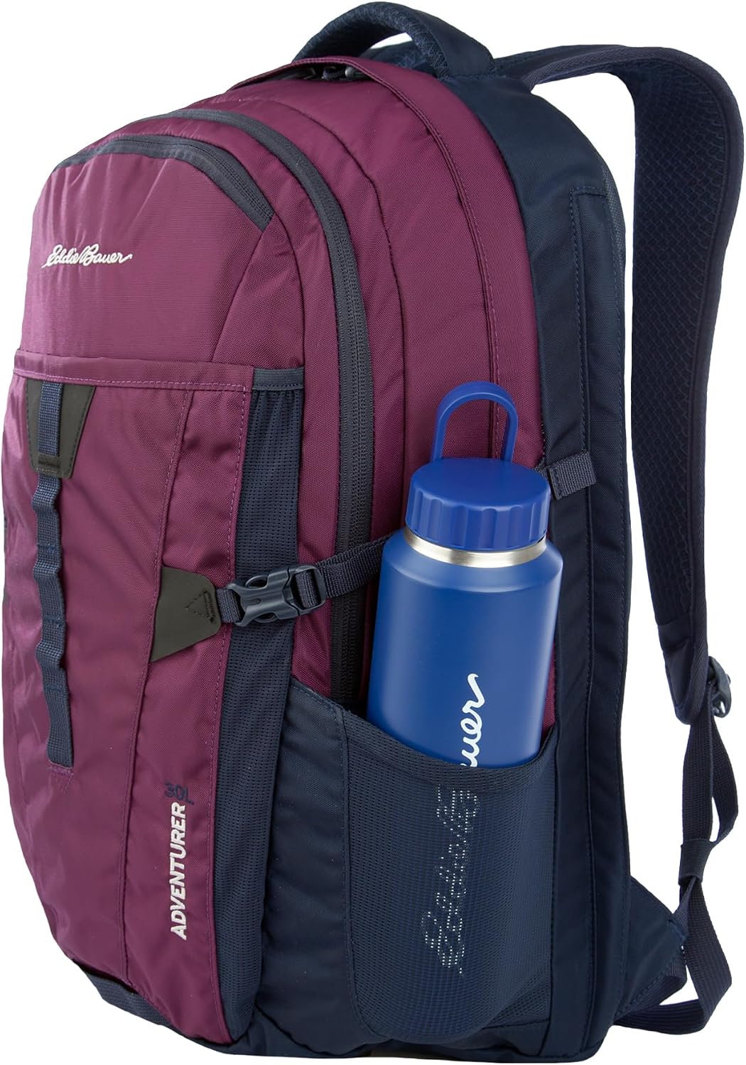 Eddie Bauer Adventurer Backpack with Organization Compartments and Hydration/Laptop Compatible Sleeve, Women's Adventurer - Dark Plum, 30L