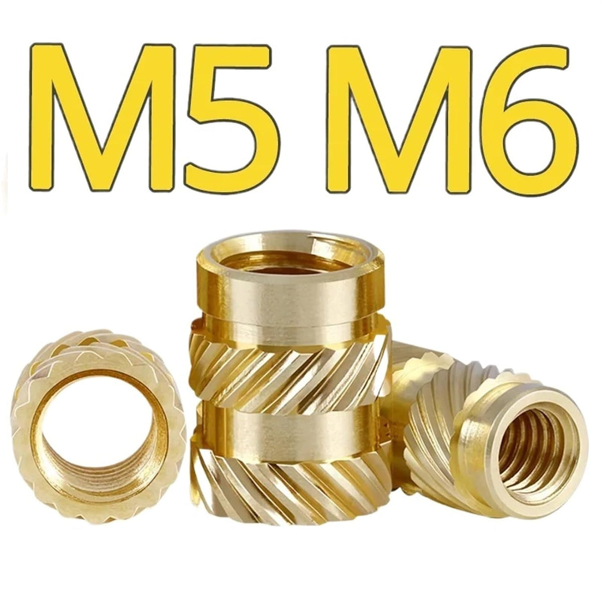 M5 M6 Heat Threaded Insert Nuts Brass Hot Melt Molding Knurled Injection Metal Copper Lock Nut for 3D Printer 300pcs (Size : M6x9x9 (300pcs))