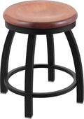 802 Misha 18' Swivel Vanity Stool with Black Wrinkle Finish and Medium Maple Seat