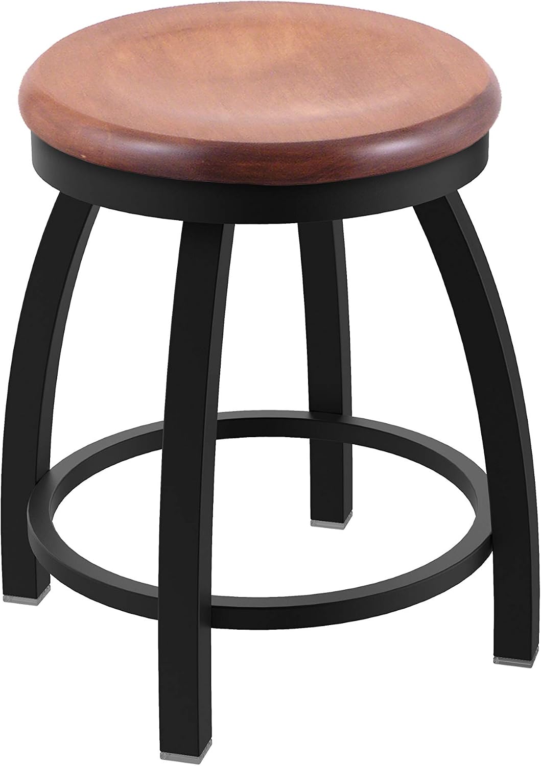 802 Misha 18' Swivel Vanity Stool with Black Wrinkle Finish and Medium Maple Seat
