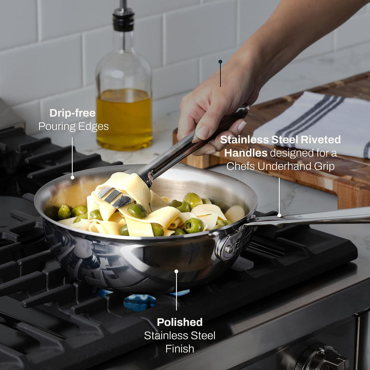 All-Clad Saucier Pan, 2-Quart,4212,White