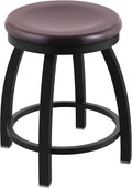 802 Misha 18' Swivel Vanity Stool with Black Wrinkle Finish and Dark Cherry Maple Seat