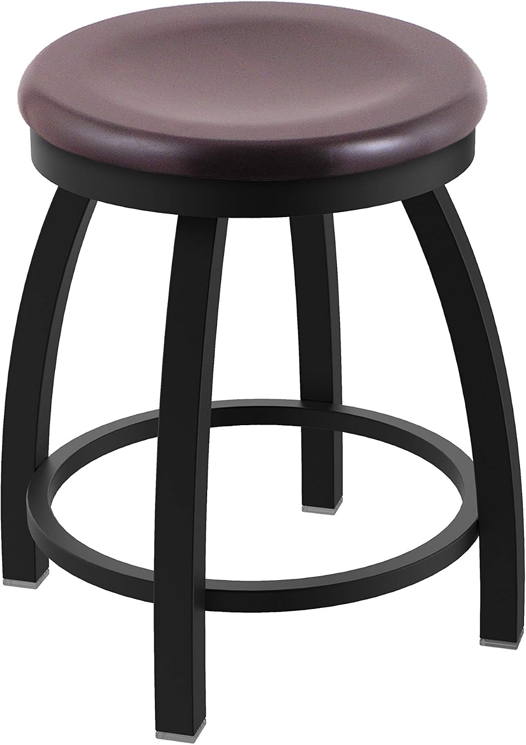 802 Misha 18' Swivel Vanity Stool with Black Wrinkle Finish and Dark Cherry Maple Seat