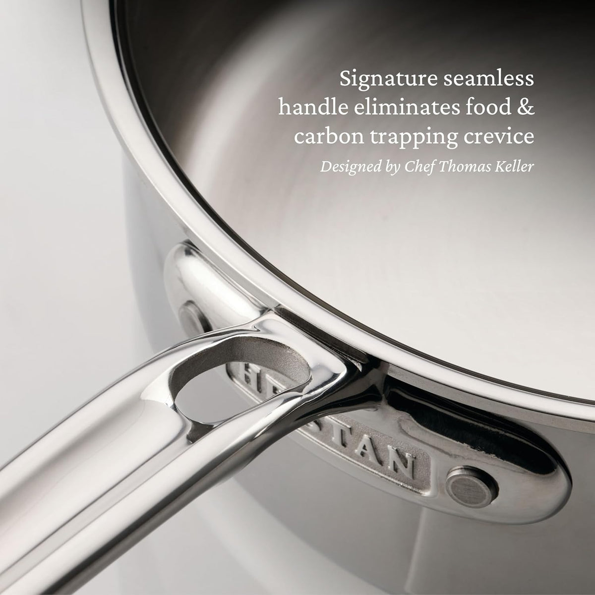 Hestan ProBond Luxe Saucepan with Lid, 2 Quart Polished Tri-Ply Stainless Steel - Professional Clad Cookware, Induction Compatible, Oven Safe