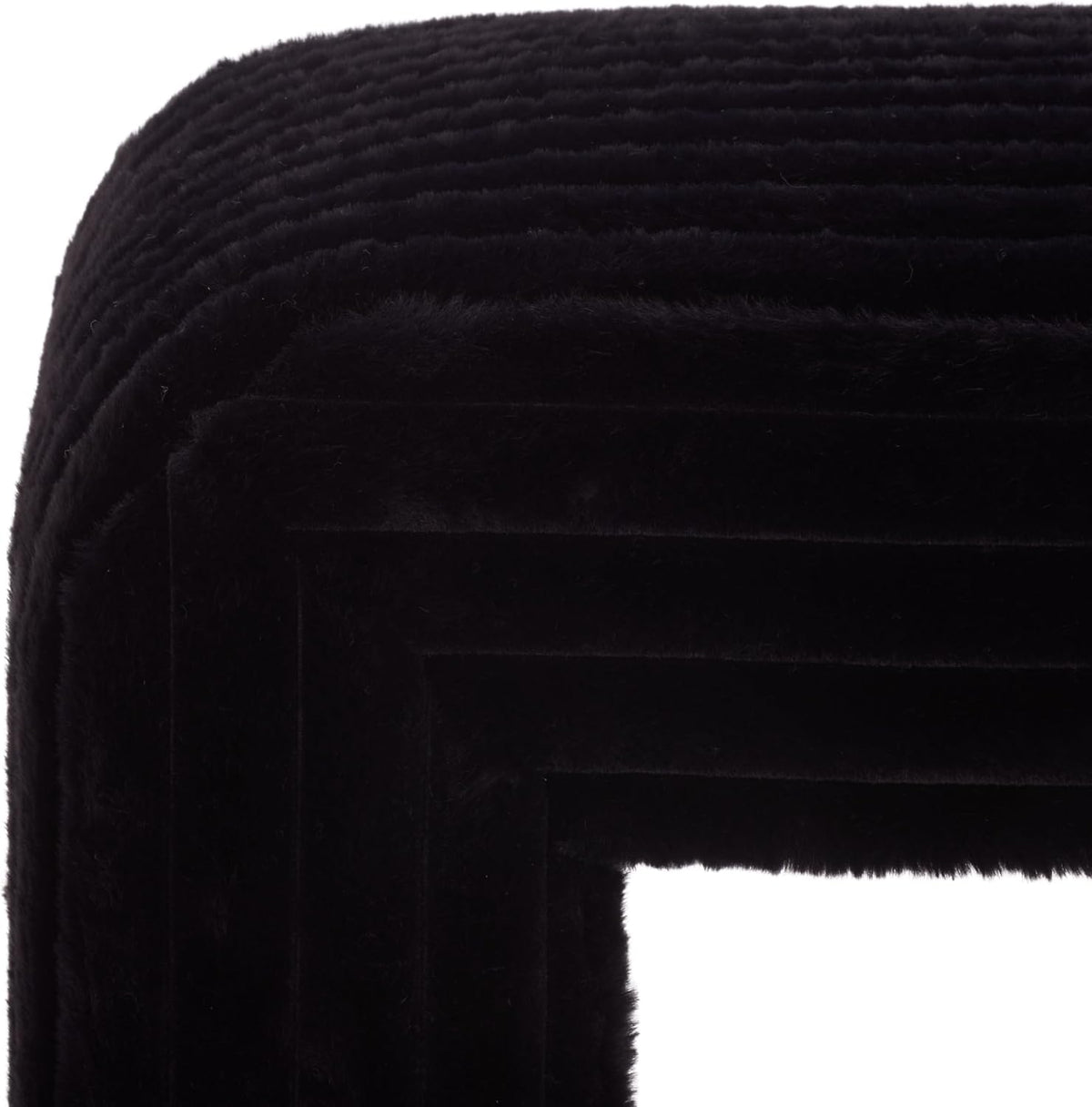 SAFAVIEH Home Collection - Arihana Curved Waterfall Bench, Black Upholstered Seating (BCH6405A)