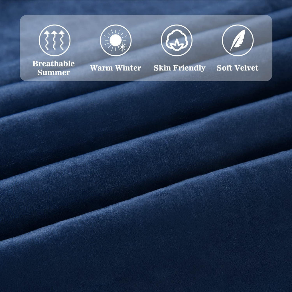 Allewie King Platform Bed Frame/Velvet Upholstered Bed Frame with Vertical Channel Tufted Headboard/Strong Wooden Slats/Mattress Foundation/Box Spring Optional/Easy Assembly/Navy Blue