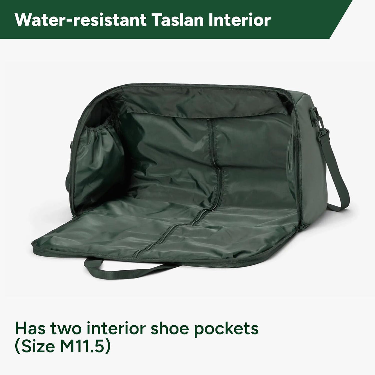 Halfday Convertible 2-in-1 Garment Duffel Weekender Bag 40L: Wrinkle-Free Travel (Hanging Suit Compartment, Shoe Pockets, Trolley Sleeve), Durable & Water-Resistant Carry-on, Cactus