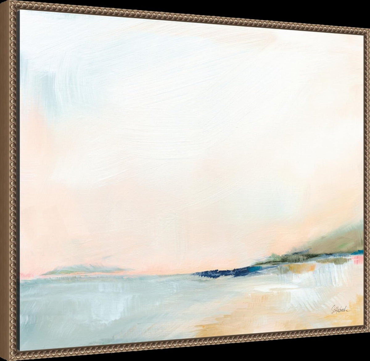 Amanti Art Framed Canvas Wall Art 23x28 Open Sky Over Water by Sue Schlabach, Framed Wall Art Canvas, Abstract Artwork, Traditional Decor, Medium Poster Painting for Living Room, Bedroom, Bathroom,