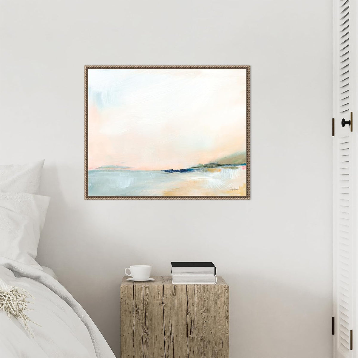 Amanti Art Framed Canvas Wall Art 23x28 Open Sky Over Water by Sue Schlabach, Framed Wall Art Canvas, Abstract Artwork, Traditional Decor, Medium Poster Painting for Living Room, Bedroom, Bathroom,