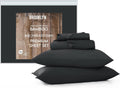 Brooklyn Loom 300 Thread Count 100% Rayon from Bamboo Charcoal 4 Piece Queen Sheet Set
