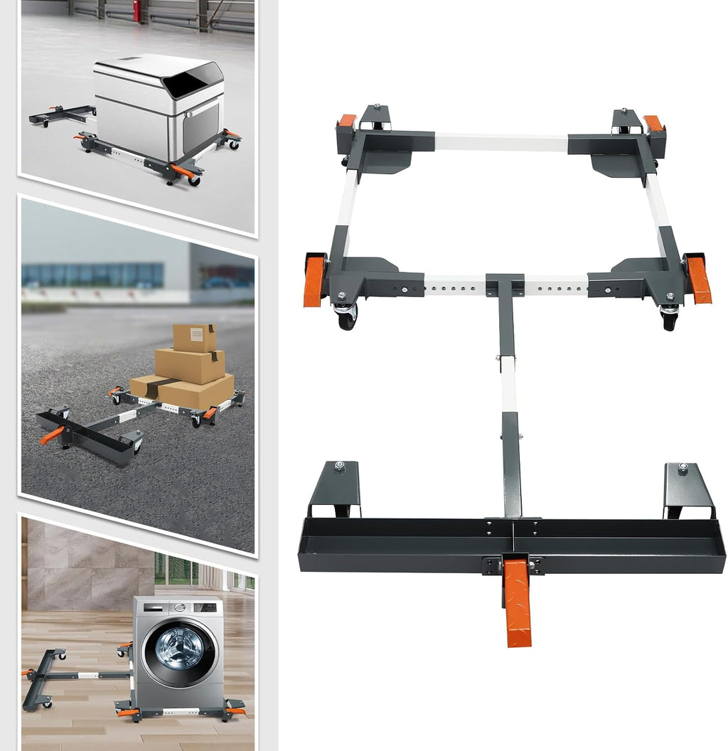 Undercat Mobile Base, Heavy Duty Universal Mobile Base with 6 Universal Wheels, 600 lbs Load Capacity, Adjustable Mobile Base for Mobilizing Small Mechanical Equipment, Home Appliances